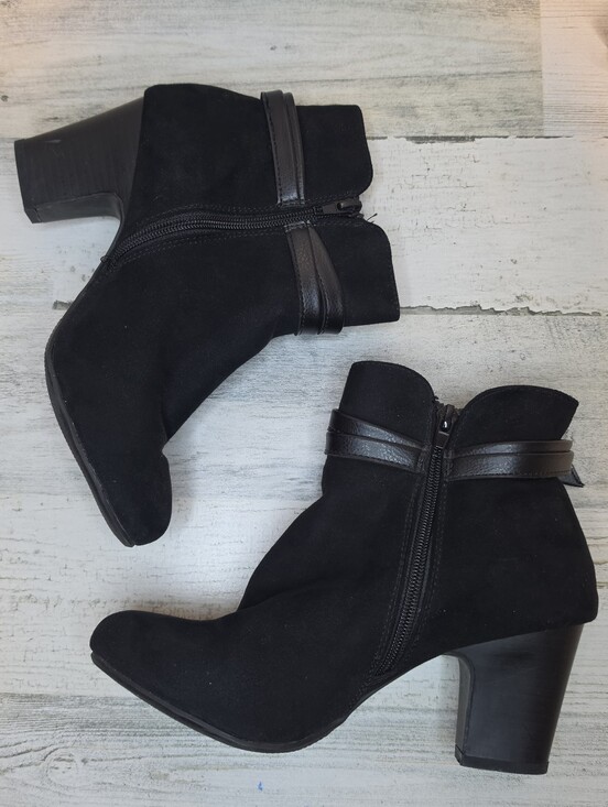 Shoes - 2 Pair Black Ankle Boots Womens 7.5 Western Y2K Boho Witchy Block Heel Booties